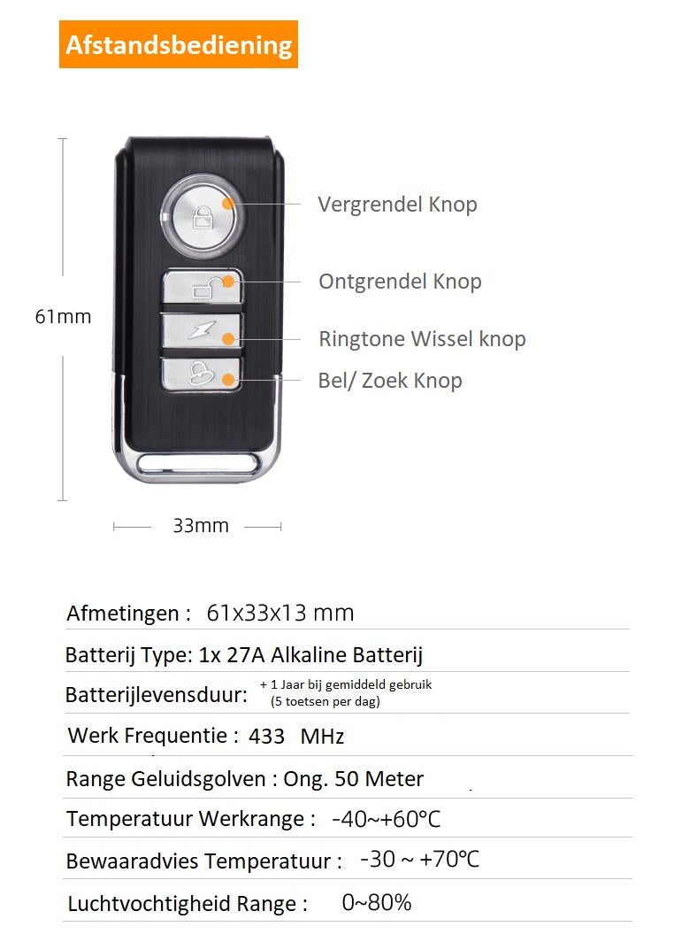 Beweging Alarm Set (E-)Bike