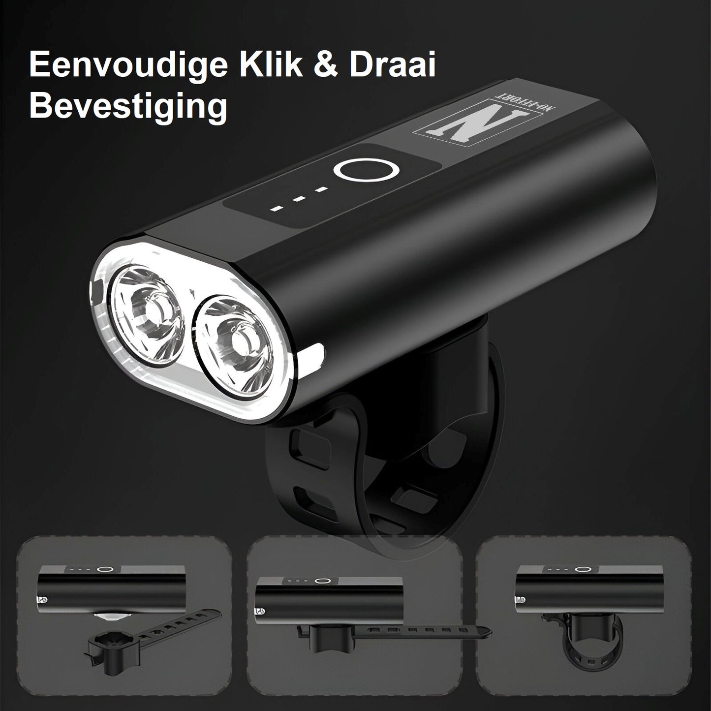 Fietsverlichting set - 500Lumen - 2600 mAh