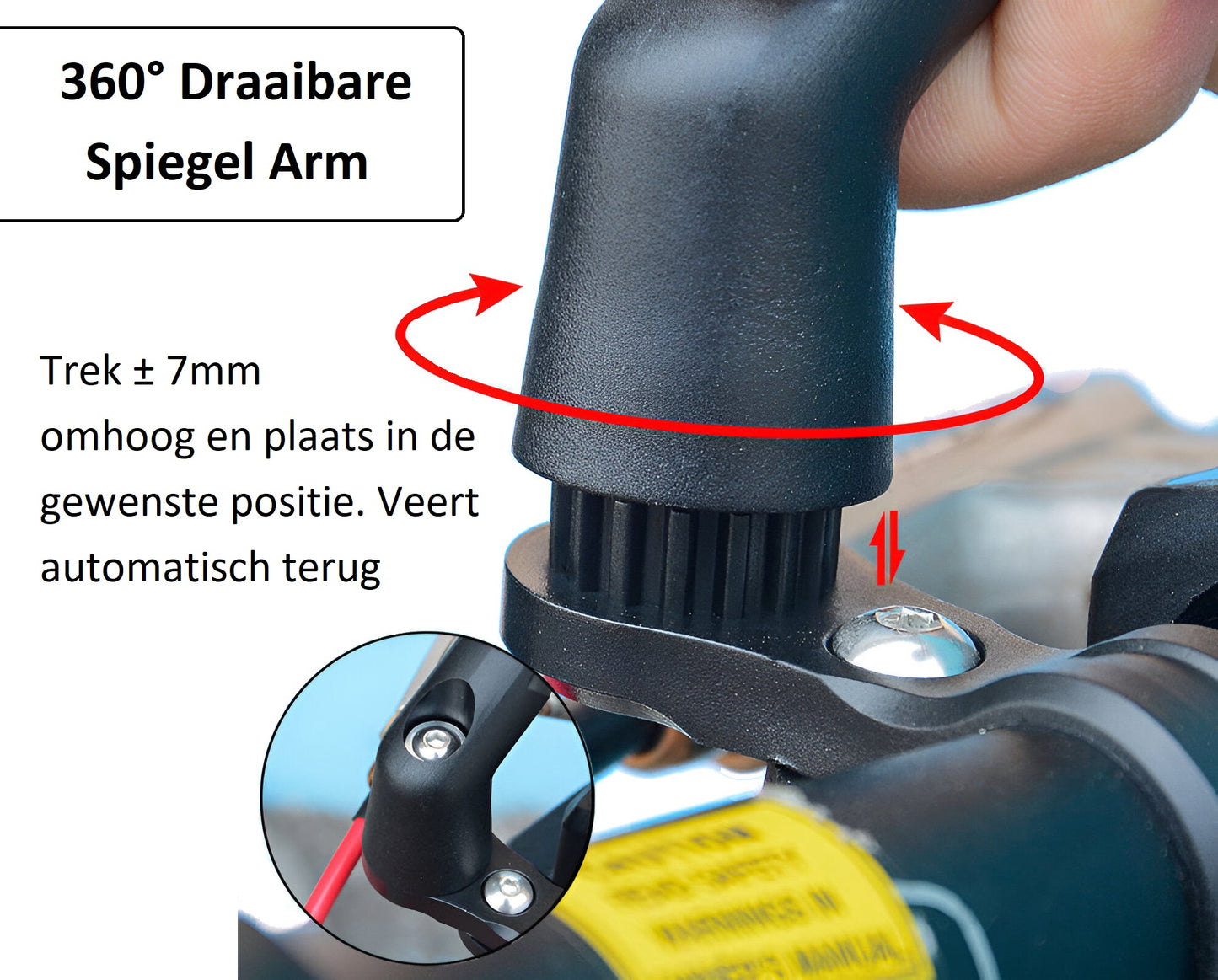 Uitschuifbare Fietsspiegel