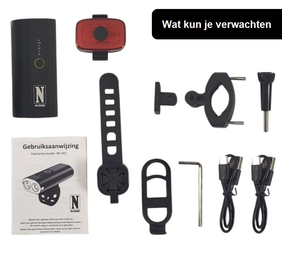 Fietsverlichting set - 500Lumen - 2600 mAh